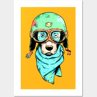 biker dog Posters and Art